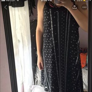 Shift dress with a caged neck